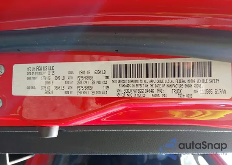 2016 Ram 1500 Express z USA, uszkodzony, nr VIN 3C6JR7AT8GG184046